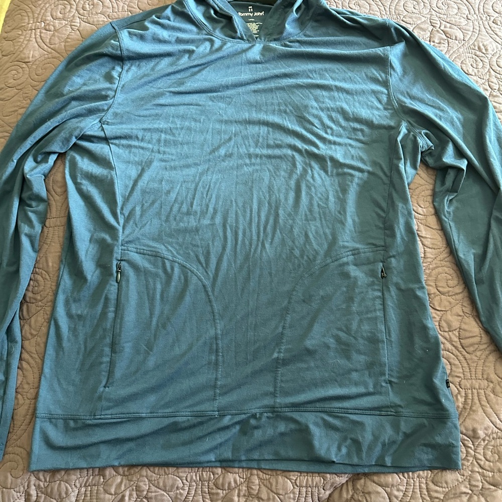 Men's Tommy John Buttery Soft Navy Long Sleeve Shirt w Hood